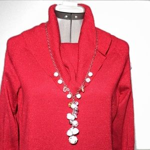 NEW Charming Charlie White Jingle Bell Necklace